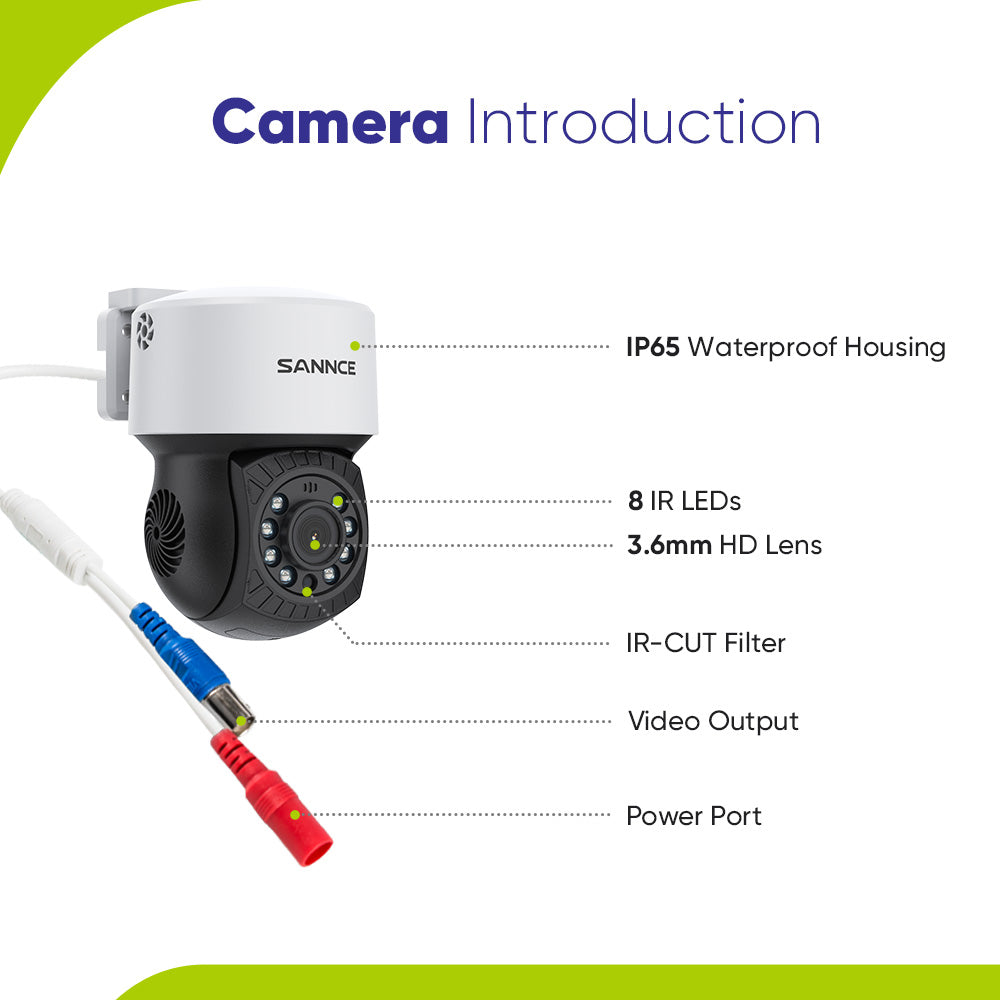 1080P 8 Channel PT Security Camera System - Pan & Tilt CCTV Camera