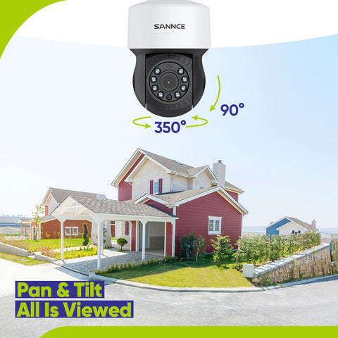 1080P 8 Channel PT Security Camera System - Hybrid 5-in-1 DVR, Pan & Tilt CCTV Camera, 100 ft Night Vision, Motion Detection, Outdoor, Waterproof