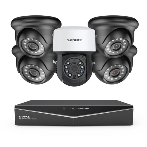 1080P 8 Channel PT Security Camera System - Hybrid 5-in-1 DVR, Pan & Tilt CCTV Camera, 100 ft Night Vision, Motion Detection, Outdoor, Waterproof