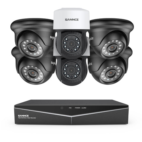 1080P 8 Channel PT Security Camera System - Hybrid 5-in-1 DVR, Pan & Tilt CCTV Camera, 100 ft Night Vision, Motion Detection, Outdoor, Waterproof