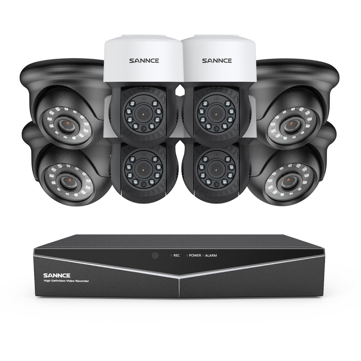 1080P 8 Channel PT Security Camera System - Hybrid 5-in-1 DVR, Pan & Tilt CCTV Camera, 100 ft Night Vision, Motion Detection, Outdoor, Waterproof