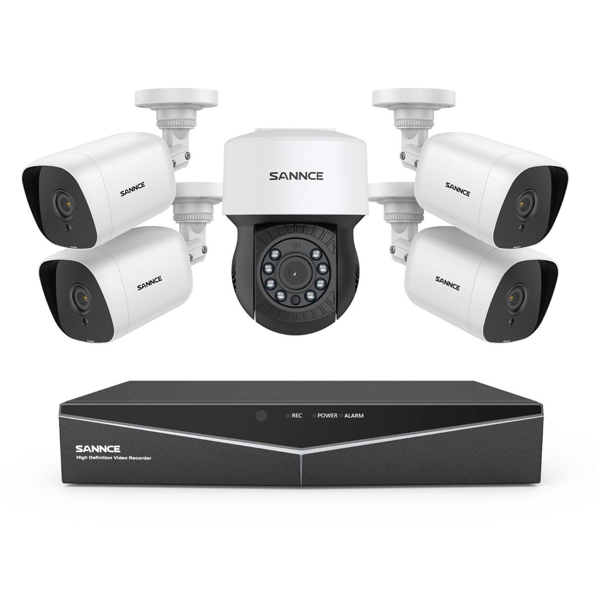 1080P 8 Channel PT Security Camera System - Hybrid 5-in-1 DVR, Pan & Tilt CCTV Camera, 100 ft Night Vision, Motion Detection, Outdoor, Waterproof