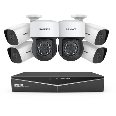 1080P 8 Channel PT Security Camera System - Hybrid 5-in-1 DVR, Pan & Tilt CCTV Camera, 100 ft Night Vision, Motion Detection, Outdoor, Waterproof