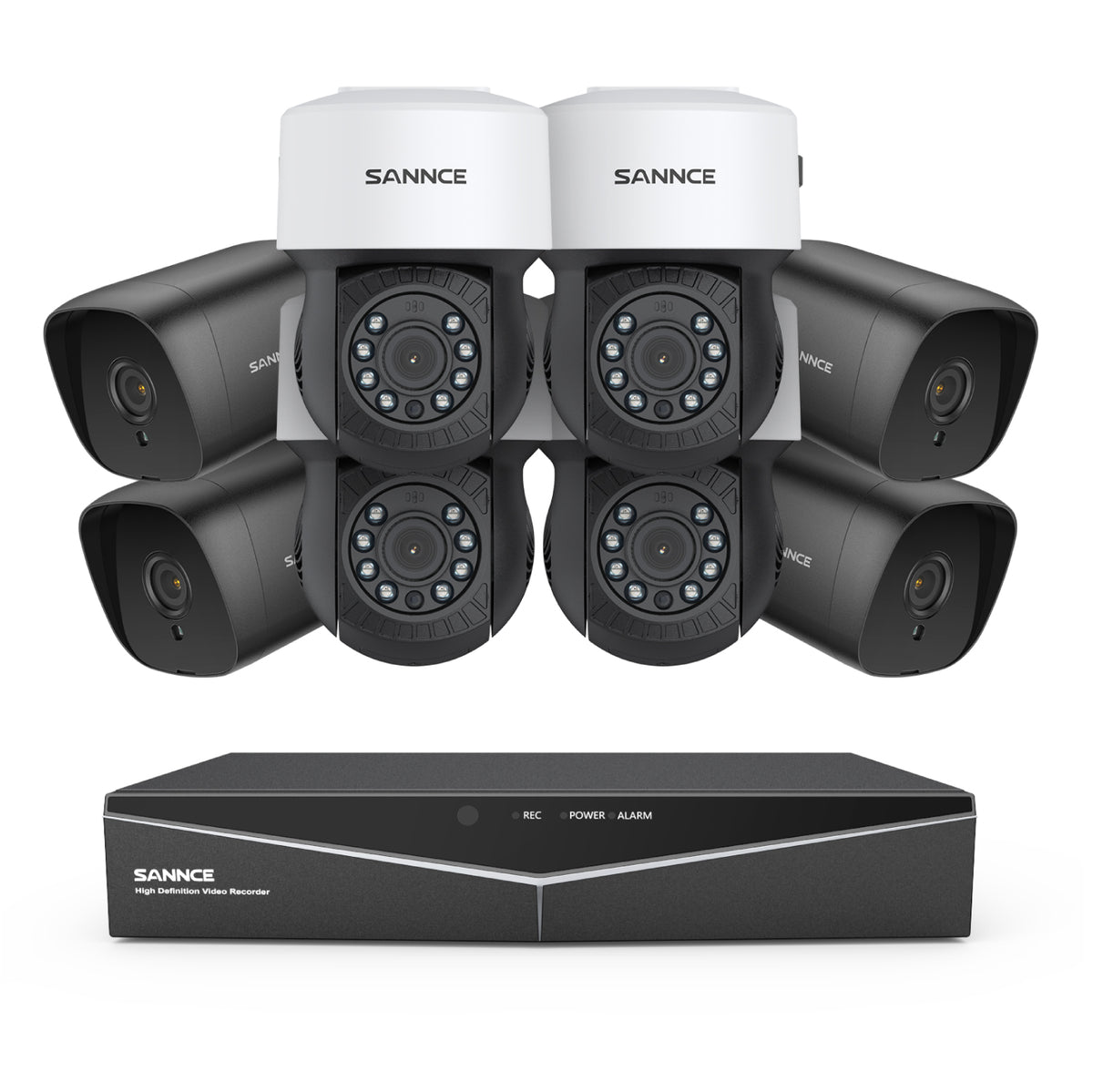 1080P 8 Channel PT Security Camera System - Hybrid 5-in-1 DVR, Pan & Tilt CCTV Camera, 100 ft Night Vision, Motion Detection, Outdoor, Waterproof