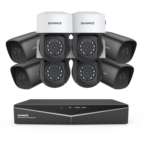 1080P 8 Channel PT Security Camera System - Hybrid 5-in-1 DVR, Pan & Tilt CCTV Camera, 100 ft Night Vision, Motion Detection, Outdoor, Waterproof