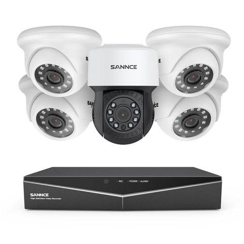 1080P 8 Channel PT Security Camera System - Hybrid 5-in-1 DVR, Pan & Tilt CCTV Camera, 100 ft Night Vision, Motion Detection, Outdoor, Waterproof