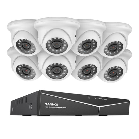 1080p 16 Channel Camera Outdoor Wired Security System, Smart Motion Detection, 100 ft Infrared Night Vision, IP66 Weatherproof