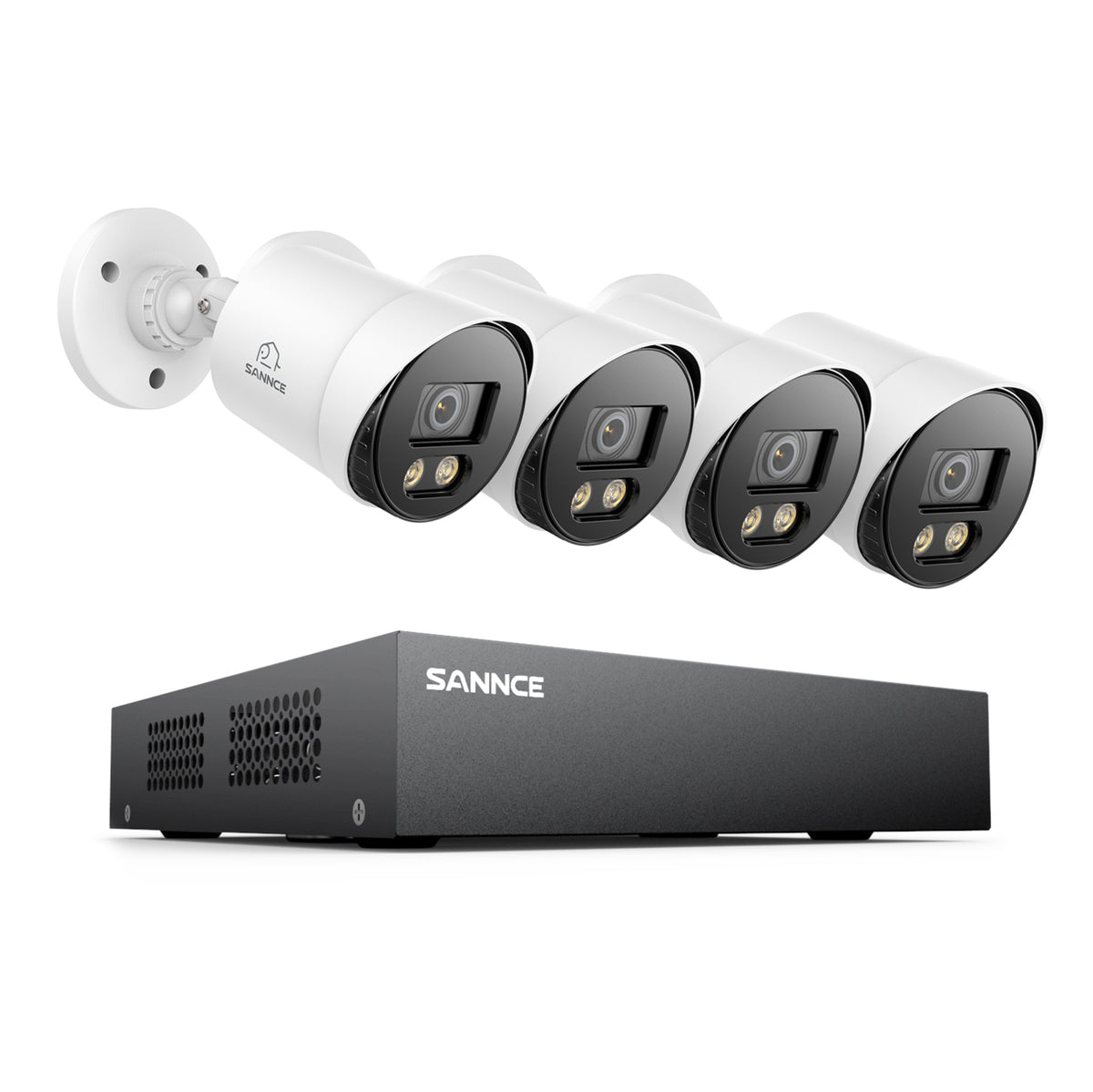 8 Channel 1080P Full-Color Security Camera System - Hybrid DVR, 4PCS Warm-Light Cameras, Outdoor & Indoor, Smart Motion Detection, Remote Access