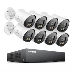 8 Channel 1080P Full-Color Security Camera System - Hybrid DVR, 8PCS Warm-Light Cameras, Outdoor & Indoor, Smart Motion Detection, Remote Access