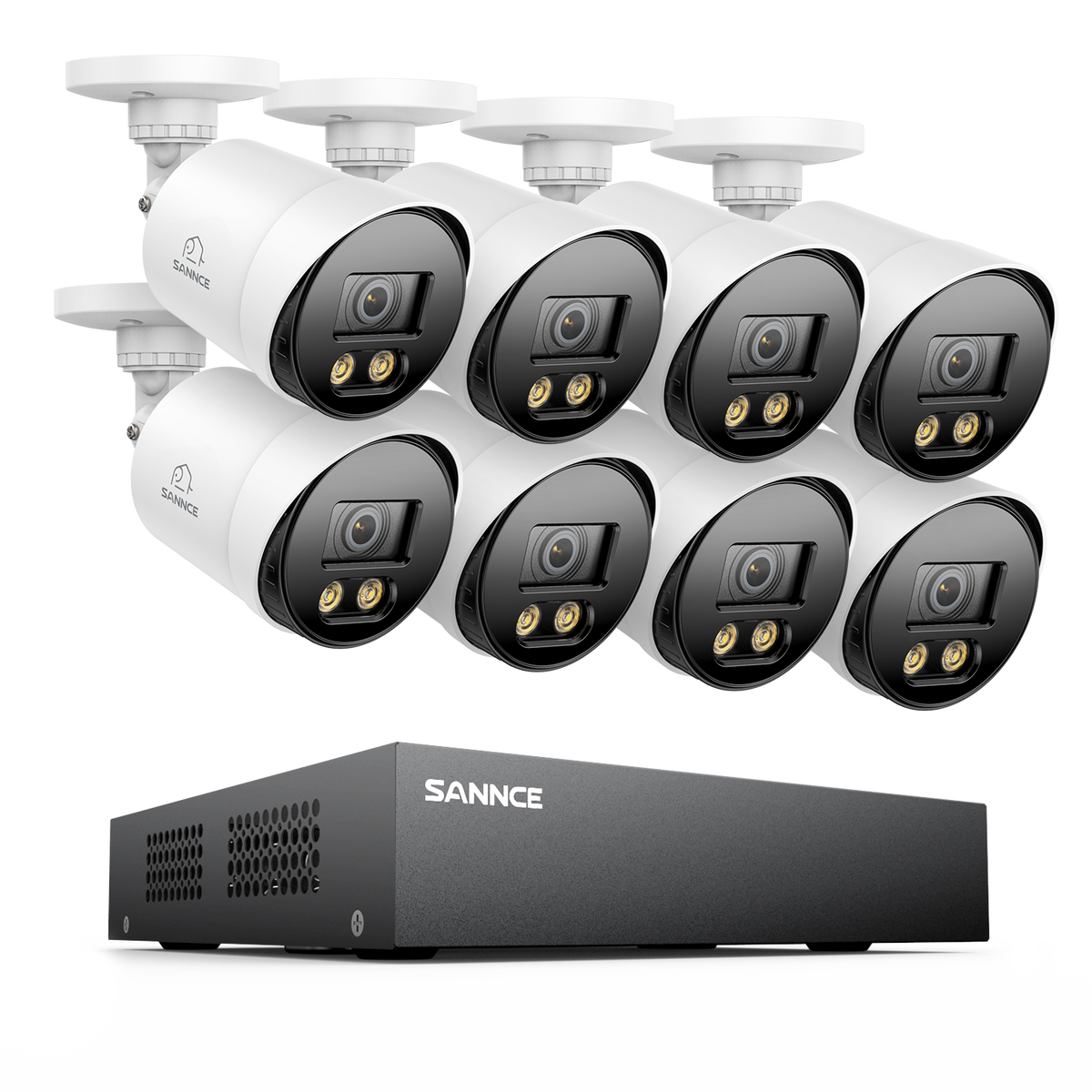 8 Channel 1080P Full-Color Security Camera System - Hybrid DVR, 8PCS Warm-Light Cameras, Outdoor & Indoor, Smart Motion Detection, Remote Access