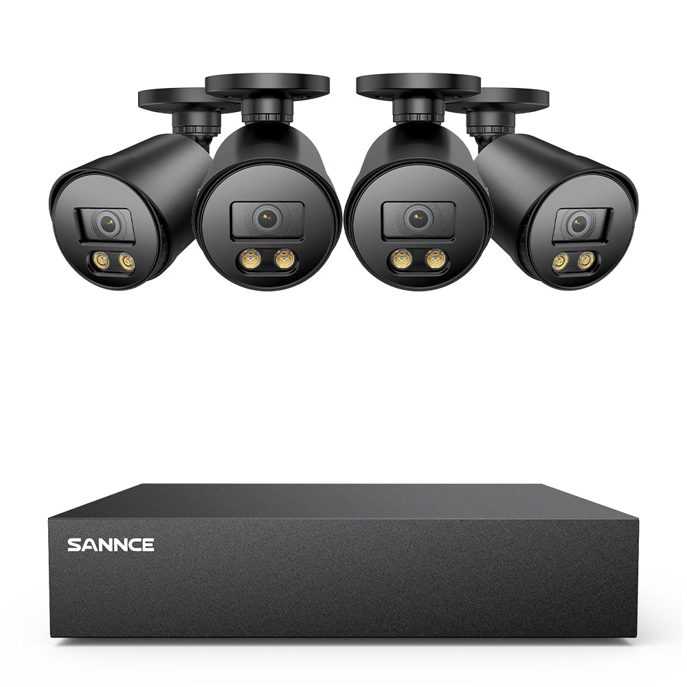 8 Channel 5MP Full-Color Security Camera System - Hybrid DVR, 4PCS Warm-Light Cameras, Outdoor & Indoor, Smart Motion Detection, Remote Access