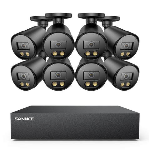 8 Channel 1080P Full-Color Security Camera System - Hybrid DVR, 8PCS Warm-Light Cameras, Outdoor & Indoor, Smart Motion Detection, Remote Access