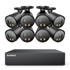 8 Channel 1080P Full-Color Security Camera System - Hybrid DVR, 8PCS Warm-Light Cameras, Outdoor & Indoor, Smart Motion Detection, Remote Access