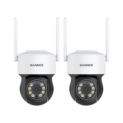 5MP Wireless PT Security Camera, Pan & Tilt, 2Pcs WiFi IP Cameras for SANNCE N48WHE NVR, AI Human Detection, Work with Alexa, 100ft Night Vision, Remote Access & Smart Motion Alerts
