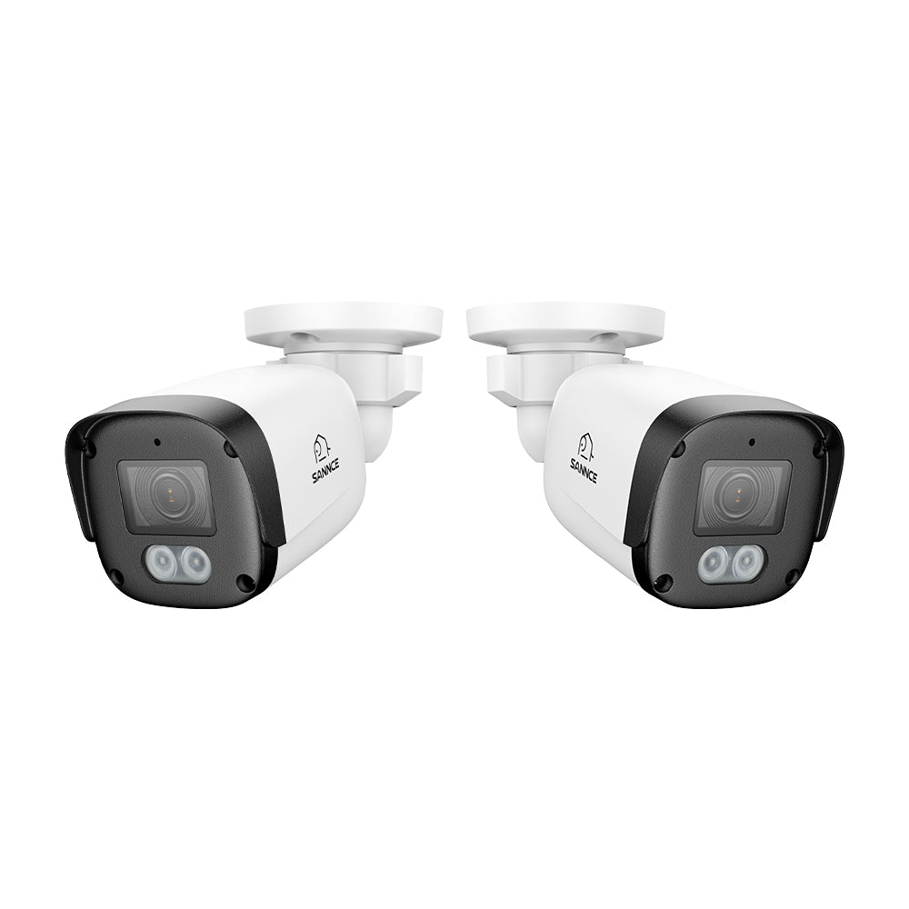 2PCS 5MP Full HD PoE IP Bullet Security Camera, 256G Storage TF Card Capacity, Two-Way Communication