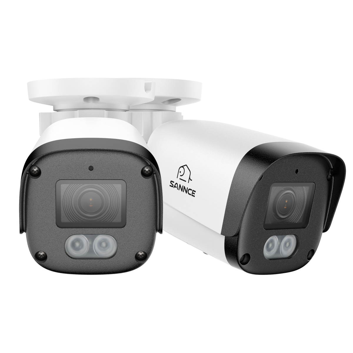 2-Pack 5MP 3K Outdoor PoE Bullet Security Cameras with AI Human & Vehicle Detection, microSD Card Slots, Two-Way Talk, Customisable Siren Alarm and IP67 Weatherproofing