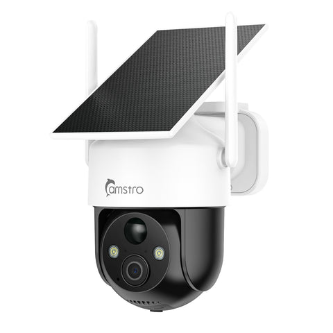 Camstro 4G LTE Cellular Solar Security Camera Wireless Outdoor, 2K Camera No WiFi Needed with SIM Card, 360° Full View, PIR Motion Detection & Siren, 2-Way Audio, Colour Night Vision, IP66 Waterproof