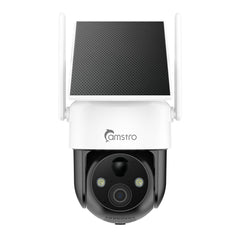 Camstro 4G LTE Cellular Solar Security Camera Wireless Outdoor, 2K Camera No WiFi Needed with SIM Card, 360° Full View, PIR Motion Detection & Siren, 2-Way Audio, Colour Night Vision, IP66 Waterproof