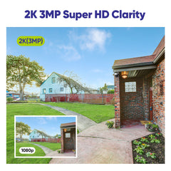2K PT 10 Channel NVR w/3MP Wireless Pan & Tilt Security Camera System, 10.1" LCD Monitor, Pack of 6 Cameras, Full-Colour Night Vision, Smart Auto Tracking, Two-Way Voice Intercom, Customized Motion Areas, Work with Alexa