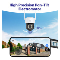 10 Channel NVR w/5MP Wireless Pan & Tilt Security Camera System, 10.1" LCD Monitor, 6 PCS PT Dome IP Cameras, Full-Colour Night Vision, Smart Auto Tracking, Two-Way Voice Intercom, Customized Motion Areas, Work with Alexa