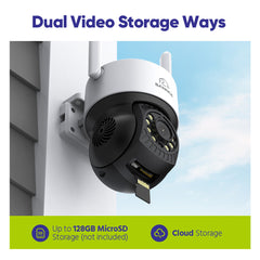 10 Channel NVR w/5MP Wireless Pan & Tilt Security Camera System, 10.1" LCD Monitor, 6 PCS PT Dome IP Cameras, Full-Colour Night Vision, Smart Auto Tracking, Two-Way Voice Intercom, Customized Motion Areas, Work with Alexa