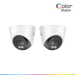 2PCS 3MP Ultra HD PoE Bullet Cameras with F1.0 Full-Color Night Vision, 1/10000 Lux Low-Light Clarity & Two-Way Audio