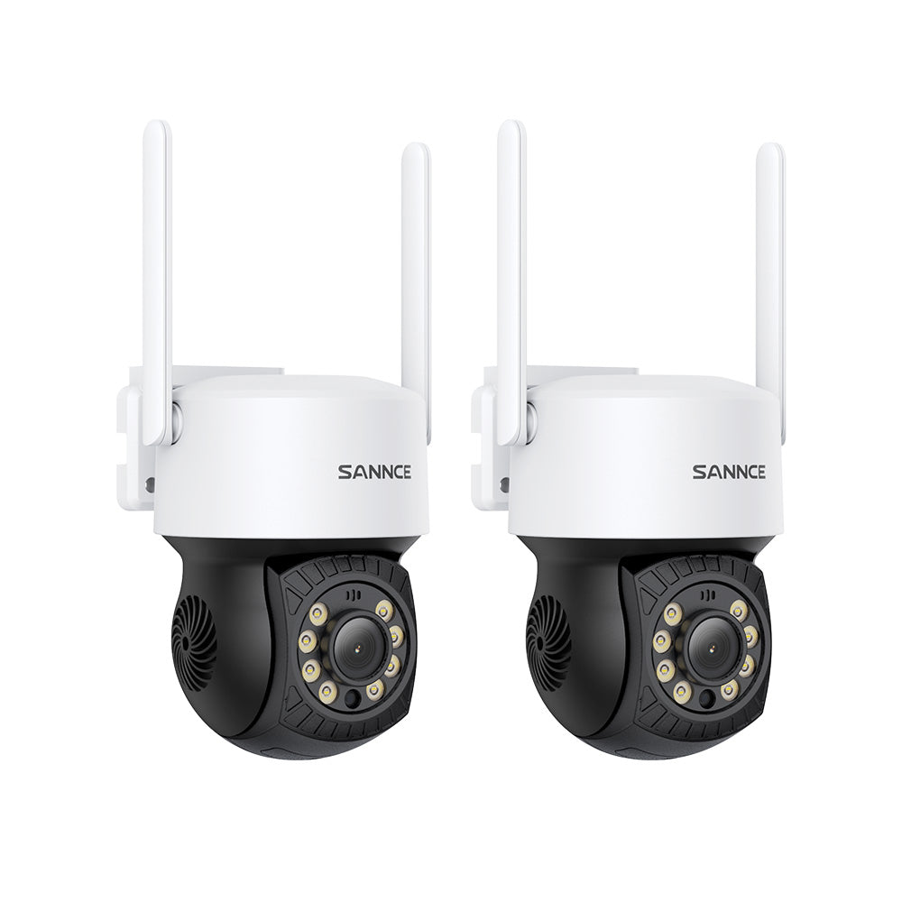 Pack of 2, 4MP Outdoor Pan Tilt Wireless Dome Security Camera, Full Color Night Vision, 2-Way Audio, Smart AI Human Detection, Support Alexa/Google Assistant