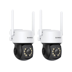 5MP Wireless PT Security Camera, Pan & Tilt, 2Pcs WiFi IP Cameras for SANNCE N48WHE/N98WHE/N98WHG NVR, AI Human Detection, Work with Alexa, 100ft Night Vision, Remote Access & Smart Motion Alerts