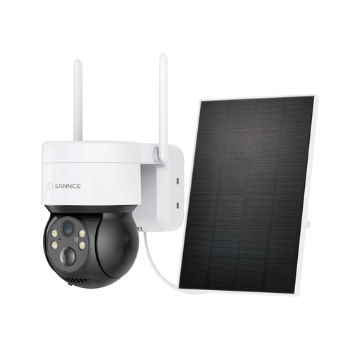 Wire-Free Battery IP Camera - Solar Powered, 2K 4MP, Pan & Tilt, Color Night Vision, 2-Way Audio, Works with Alexa, PIR Humanoid Detection