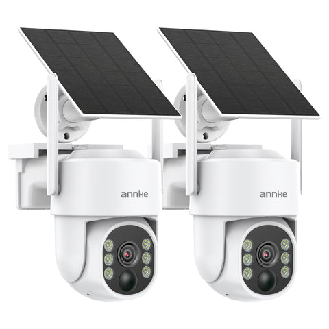 Annke WB400 - 4MP Wireless Outdoor Battery Security Camera, 2.4G & 5.8G Dual-Band WiFi, Motion Detection, Two-Way Audio, 9000mAh Rechargeable Battery & Solar Powered, 270° Pan & 90° Tilt, Cloud & Max. 256 GB Local Storage, Works with Alexa
