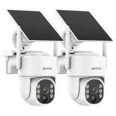Annke WB400 - 4MP Wireless Outdoor Battery Security Camera, 2.4G & 5.8G Dual-Band WiFi, Motion Detection, Two-Way Audio, 9000mAh Rechargeable Battery & Solar Powered, 270° Pan & 90° Tilt, Cloud & Max. 256 GB Local Storage, Works with Alexa