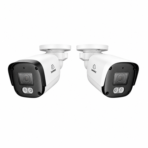FX800 - 2Pcs 4K PoE Security Camera w/ Audio, SD Card Slot, AI Detection, Wider-Angle, Dual-Light Color Night Vision, IP67 Waterproof