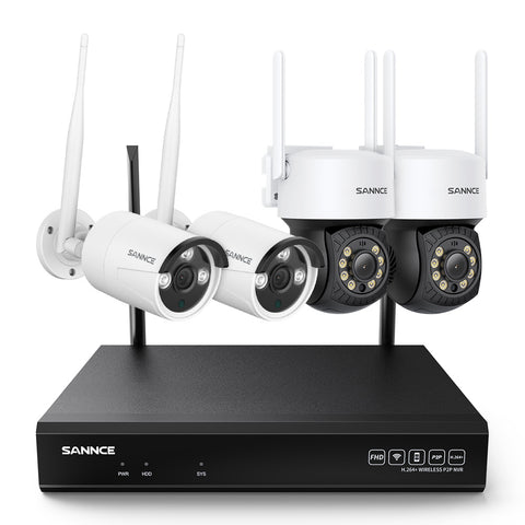5MP 8-Channel Wireless PT Security Camera System, Pan & Tilt, Two-Way Audio, IP66 Waterproof, Smart AI Human Detection, Work With Alexa