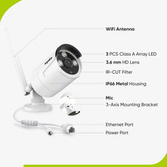 10 Channel Wireless Security Camera System, 5MP NVR w/ 10.1'' LCD Monitor, 4 pcs IP Cameras  AI Human Detection, Remote Access & Smart Motion Alerts, Work with Alexa