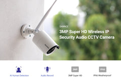 2K Super HD PT 10 Channel NVR w/3MP Wireless Pan & Tilt IP Camera System, 10.1'' LCD Monitor, Pack of 4 Cameras, Two-Way Voice Intercom, Customized Motion Areas, Smart Motion Alerts, AI Human Recognition, Work with Alexa