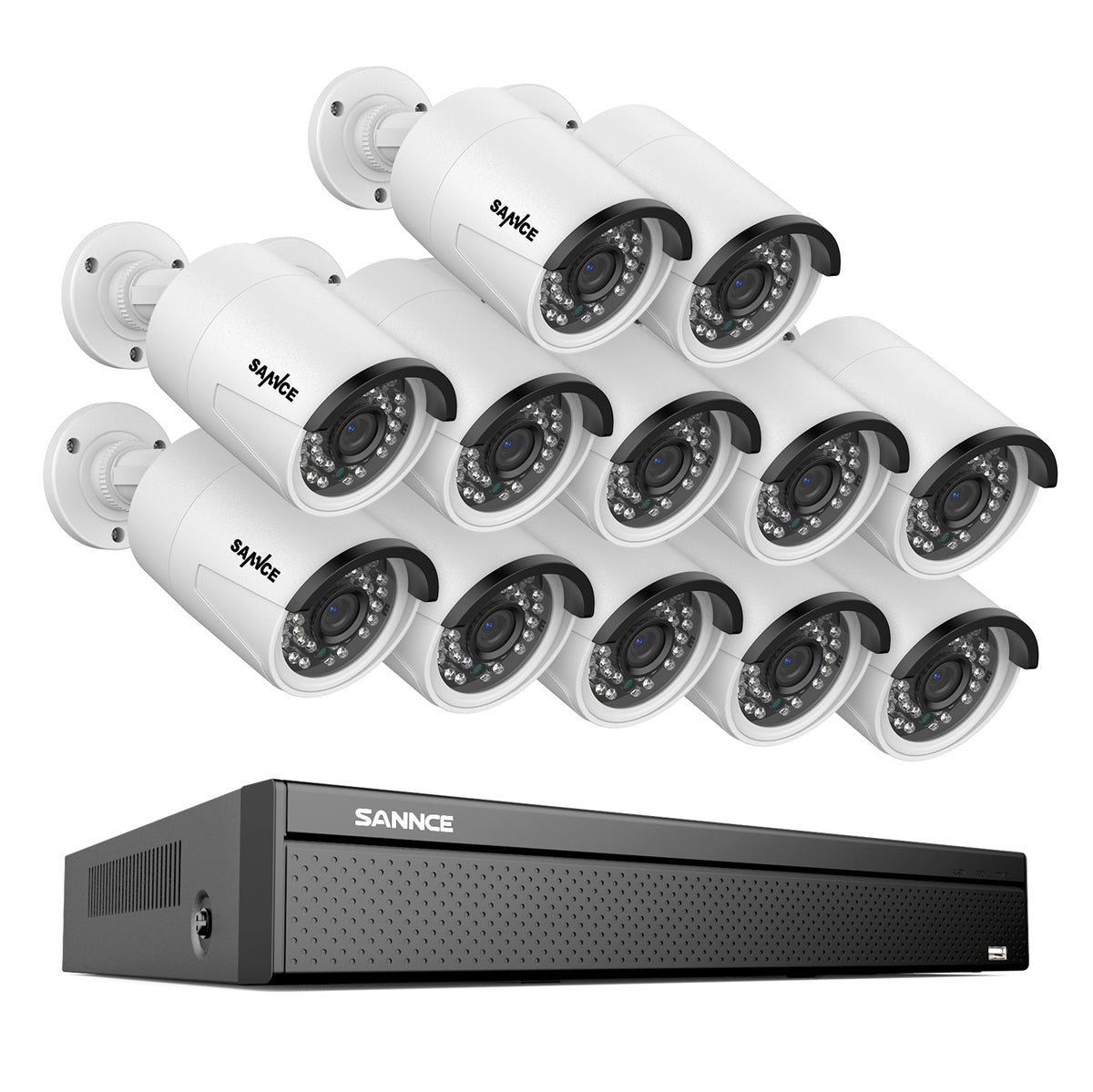 16 Channel 5MP PoE Security Camera System, 4K NVR & 5MP Outdoor PoE IP Cameras, ONVIF Supported, H.265, Audio Recording, Human/Vehicle Detection
