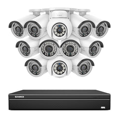 16 Channel 4K PoE Bullet & PT Security Camera System, 8MP Outdoor PoE IP Cameras, Pan & Tilt, ONVIF Supported NVR, Two-Way Audio, Smart Human/Vehicle Detection(2x PT Cameras+10x IP Cameras)