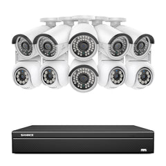 16 Channel 4K PoE Bullet & PT Security Camera System, 8MP Outdoor PoE IP Cameras, Pan & Tilt, ONVIF Supported NVR, Two-Way Audio, Smart Human/Vehicle Detection (6x IP Cameras+4x PT Cameras)