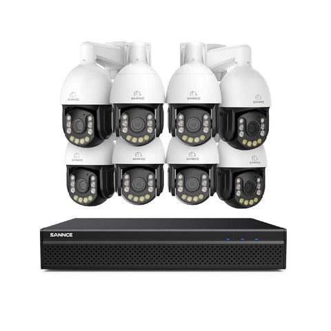 4K 8-Channel PoE Security NVR System with 8PCS 8MP 20X PTZ Camera, Auto Tracking, Two-Way Audio, Color Night Vision