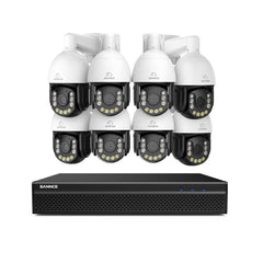 4K 8-Channel PoE Security NVR System with 8PCS 8MP 20X PTZ Camera, Auto Tracking, Two-Way Audio, Color Night Vision