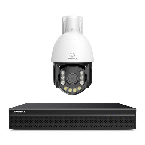 4K 8-Channel PoE Security NVR System with 20X PTZ 8MP Camera, Auto Tracking, Two-Way Audio, Color Night Vision