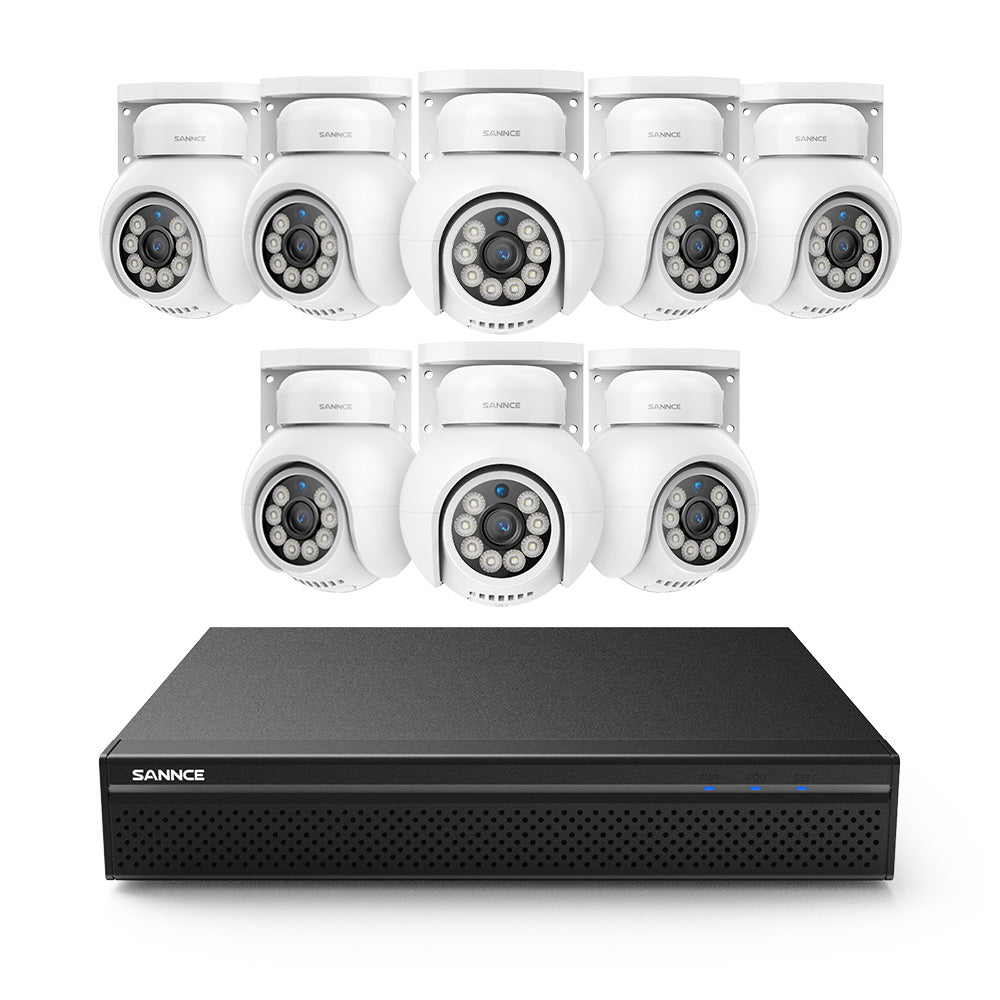 8 Channel 4K PoE PT Security Camera System, 8MP Pan & Tilt IP Cameras, Smart Person/Vehicle Alerts, 2-Way Audio