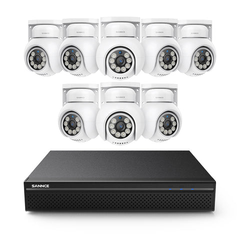 8 Channel 4K PoE PT Security Camera System, 8MP Pan & Tilt IP Cameras, Smart Person/Vehicle Alerts, 2-Way Audio