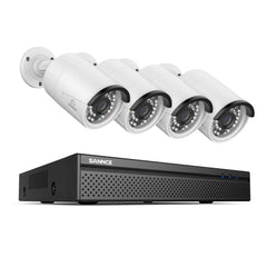 4K 8-Channel PoE Security Camera System, 8MP 10CH NVR 4 3MP Bullet CCTV IP Cameras, Audio Recording, Motion Detection