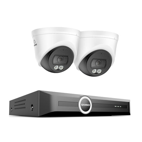 3MP 8-Channel PoE Security Camera System with 6MP NVR, F1.0 Full Color Night Vision, 2Pcs 2K Cameras, AI Human & Vehicle Detection, S+265