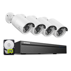 4K 8-Channel PoE Security Camera System, 8MP 10CH NVR 4 3MP Bullet CCTV IP Cameras, Audio Recording, Motion Detection