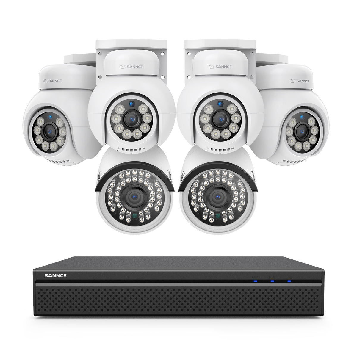 8 Channel 4K PoE PT Security Camera System, 8MP Pan & Tilt IP Cameras, Smart Person/Vehicle Alerts, 2-Way Audio