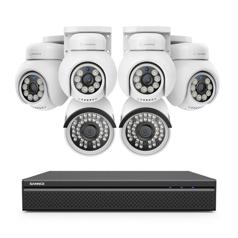 8 Channel 4K PoE PT Security Camera System, 8MP Pan & Tilt IP Cameras, Smart Person/Vehicle Alerts, 2-Way Audio
