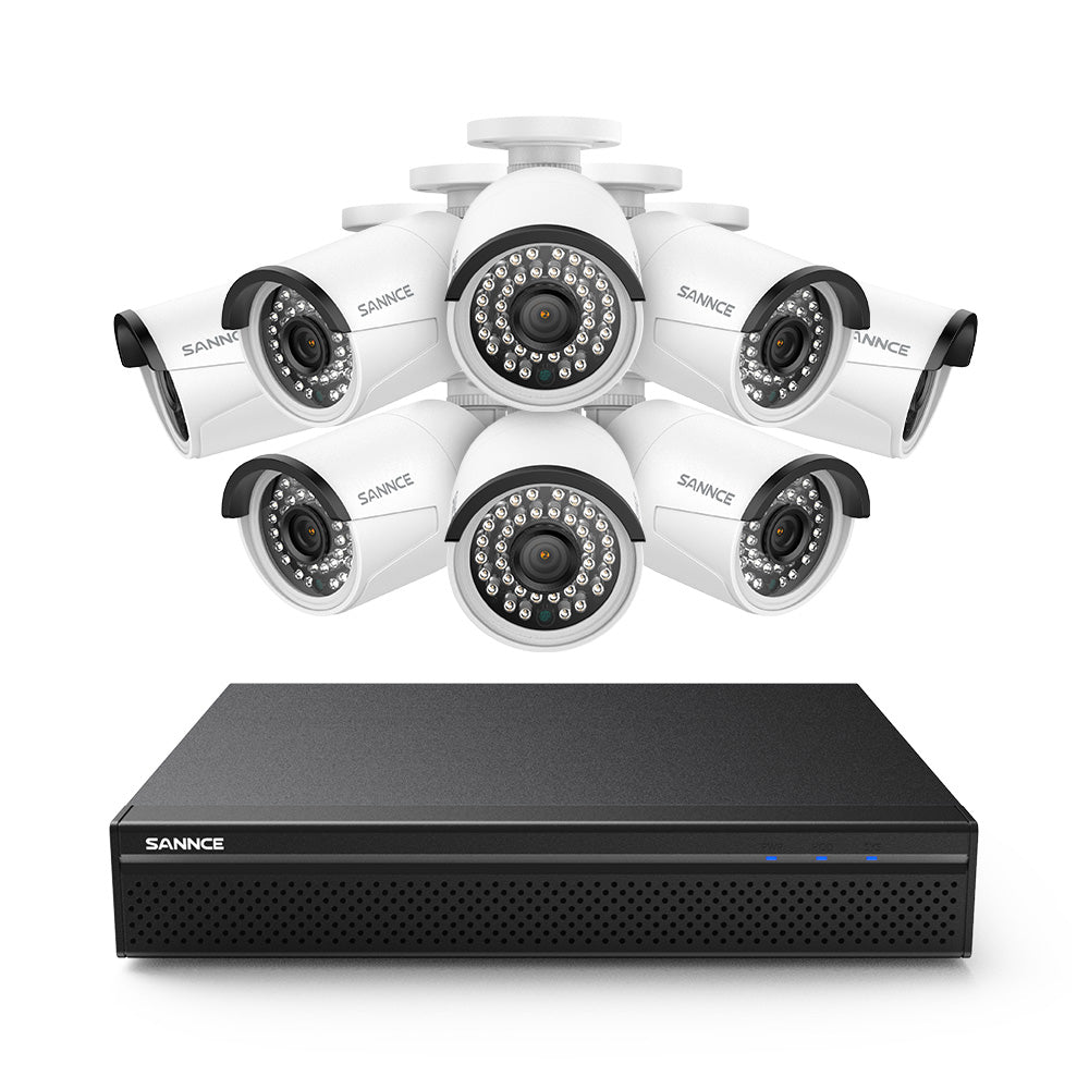 8 Channel 5MP PoE Security Camera System, 4K NVR & 8pcs 5MP Outdoor PoE IP Cameras, ONVIF Supported, H.265+, Audio Recording, Smart Motion Detection