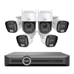 ER500 - 5MP 8 Channel PoE Security System, 6MP NVR + PT IP Cameras, S+265., AI Human & Vehicle Detection, Smart Playback, Smart Notification with Image Attached